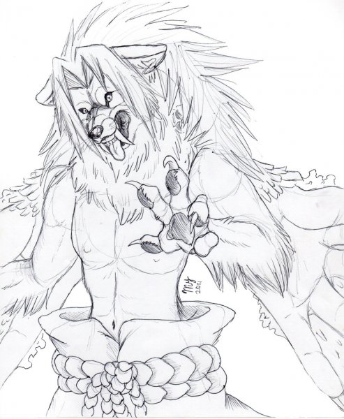 Оборотень рисовать аниме