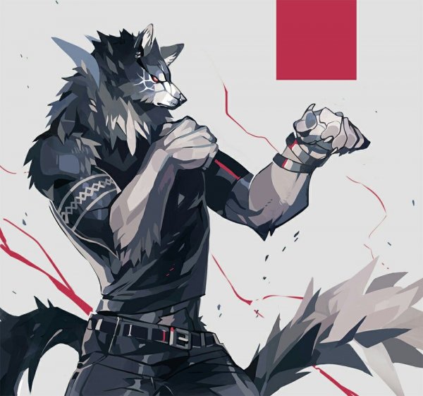 Парень волк арт