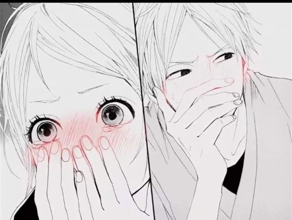 Аниме закрывает лицо руками