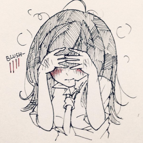 Смущающаяся девушка скетч
