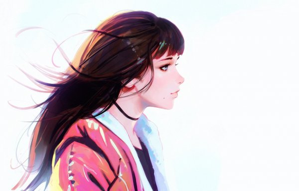 Аниме девушка в профиль