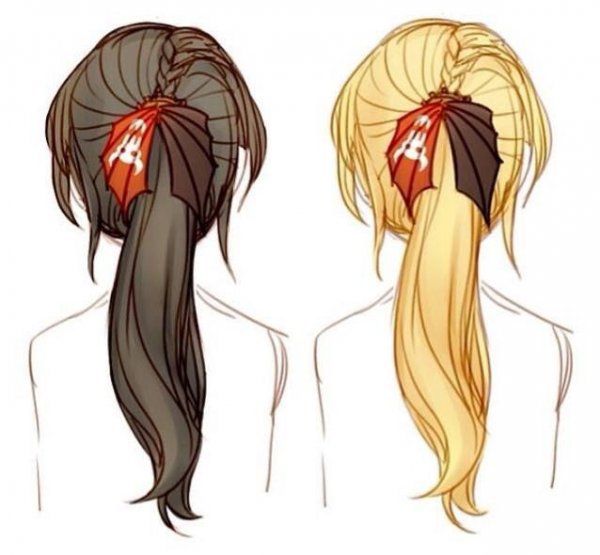 Причёски для рисования хвост