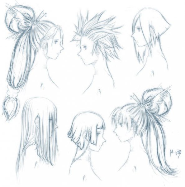 Аниме прически сбоку