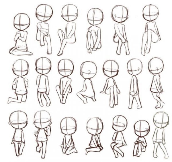 Позы для рисования чибиков