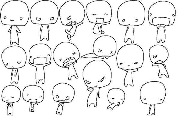 Заготовки человечков для рисования