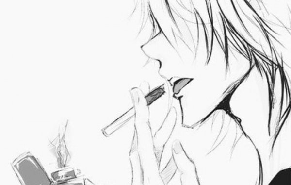 Аниме с сигаретой карандашом