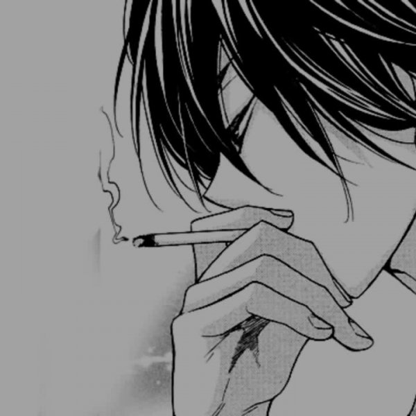 Курящий человек аниме