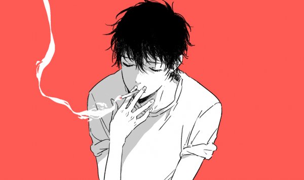 Аниме парни с сигарой