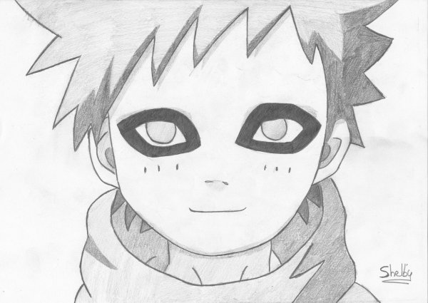 Рисование персонажей Наруто Гаара