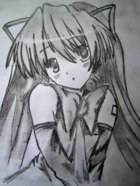 Рисунки аниме девушек карандашом