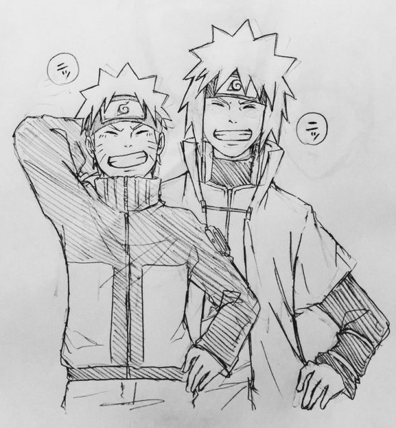 Минато и Саске Наруто