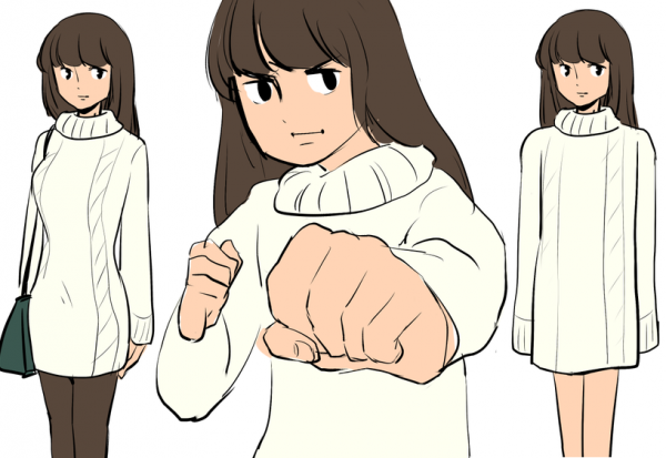 Девушка в свитере референс