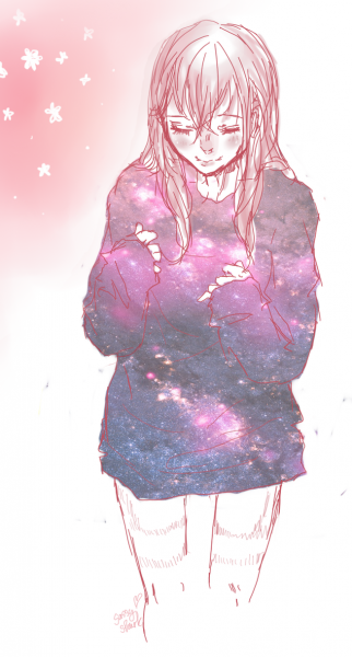 Свитер нарисованный в стиле аниме