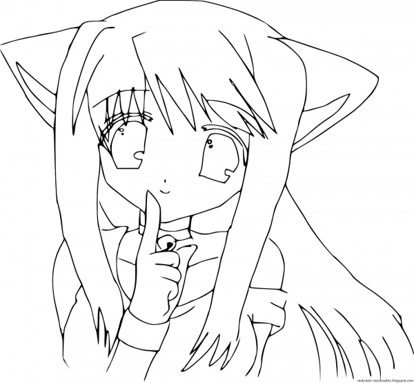 Раскраски для девочек аниме кошки