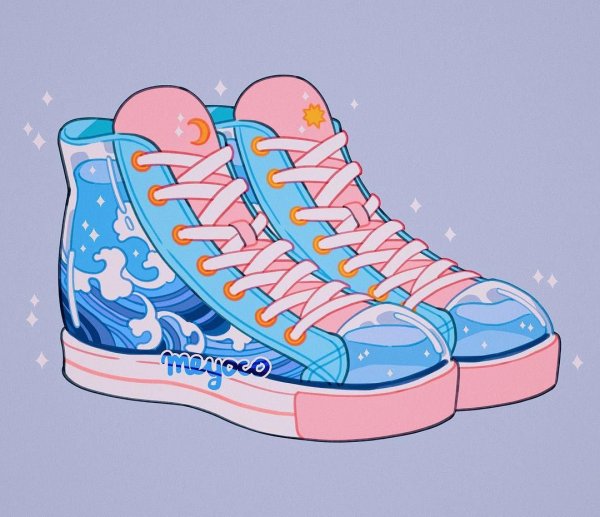 Кроссовки в мультяшном стиле
