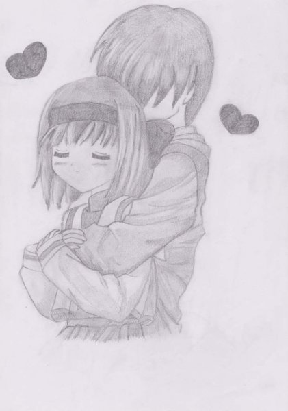 Аниме парочки карандашом
