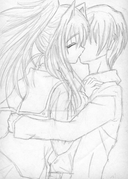 Рисунки аниме про любовь карандашом для срисовки