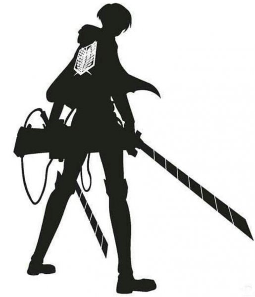 Силуэт Леви Аккерман черный