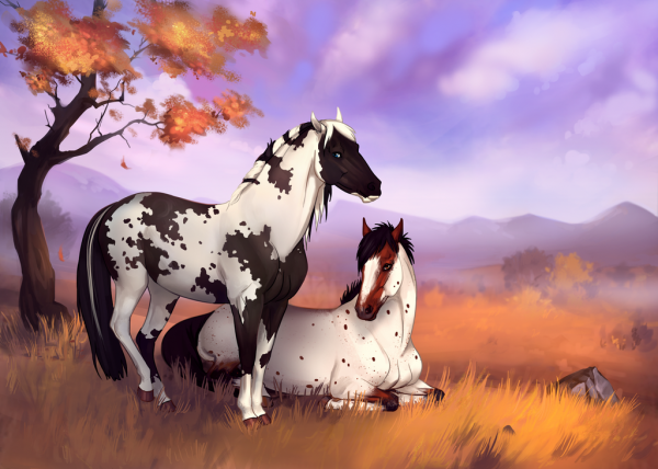 Красивые лошади аниме