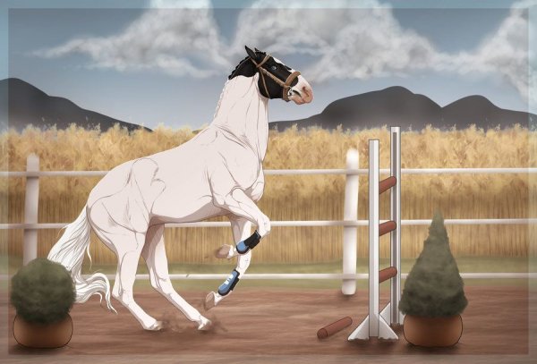 Лошадь в прыжке арт