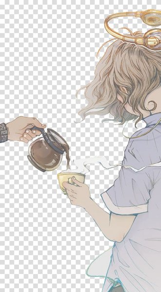 Девочка пьет чай арт