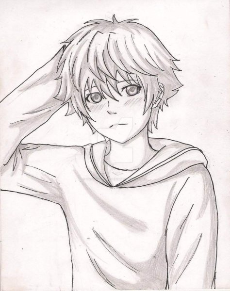 Рисунки для срисовки аниме мальчики