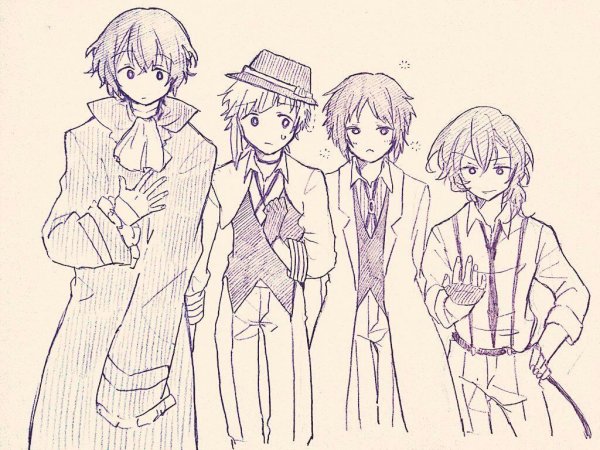 Великий из бродячих псов Дазай скетчи