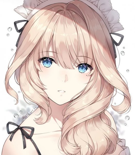 Аниме девочка блондинка с голубыми глазами
