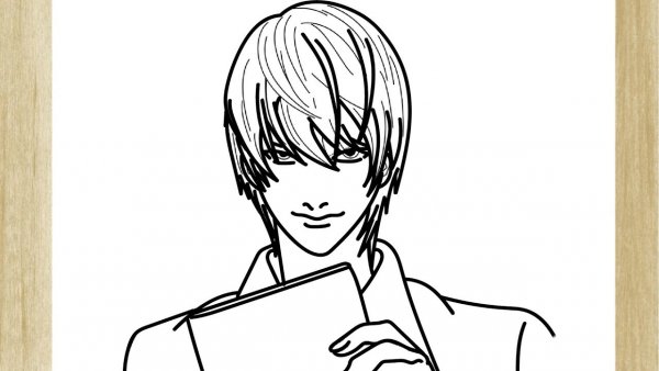 Раскраска тетрадь смерти Ягами