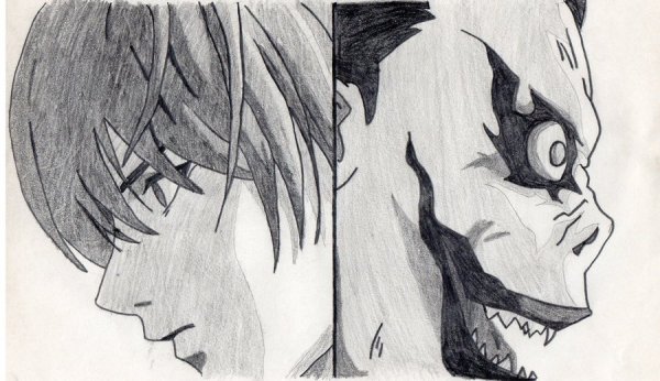 Для срисовки аниме тетрадь смерти Лайт