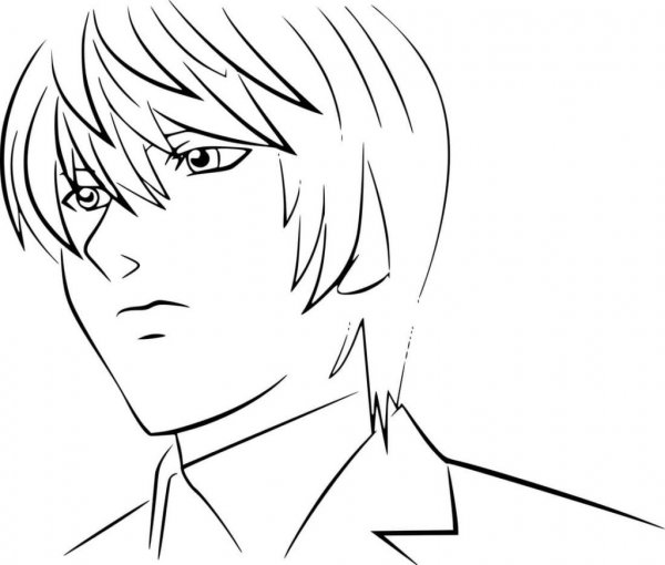 Кира тетрадь смерти раскраска