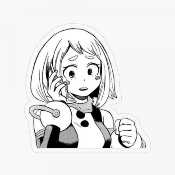 Урарака Очако черно белый