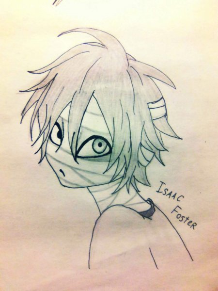 Зак из аниме карандашом