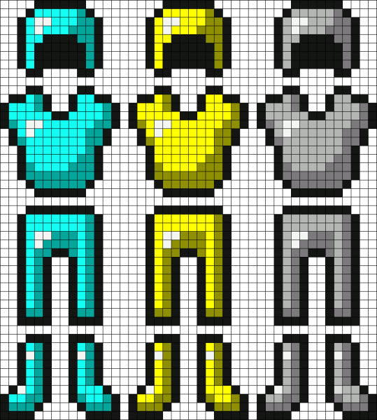 Броня в МАЙНКРАФТЕ по клеточкам