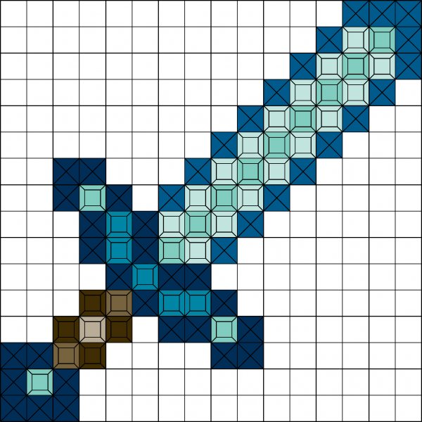 Меч в МАЙНКРАФТЕ по клеточкам