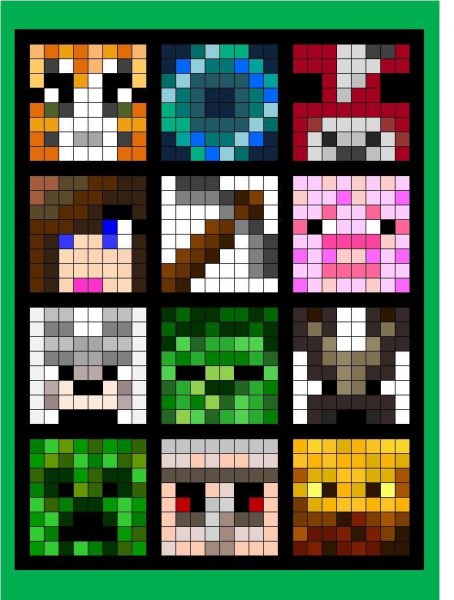 Предметы из МАЙНКРАФТА по клеточкам
