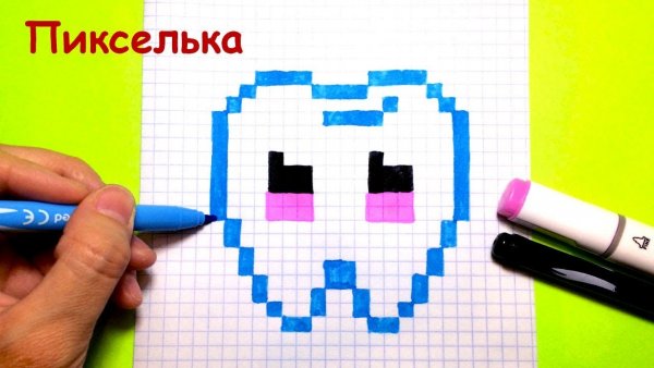 Рисование по клеточкам Каваи