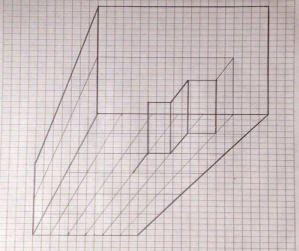 Рисование объемных фигур по клеточкам