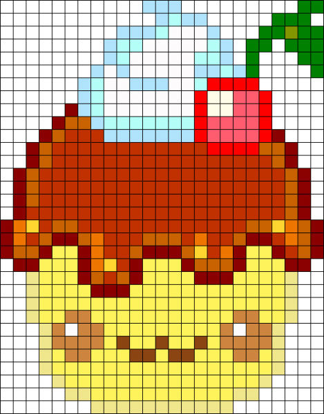 Рисование по клеточкам еда