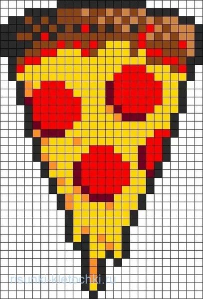 Рисование по клеточкам в тетради еда