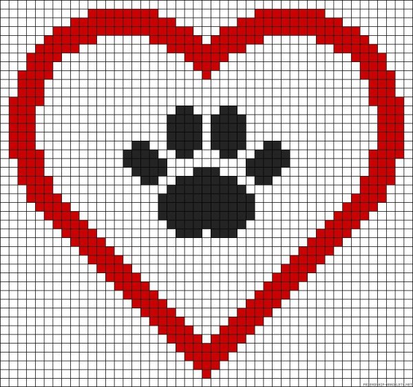 Сердечко в клеточку в тетради