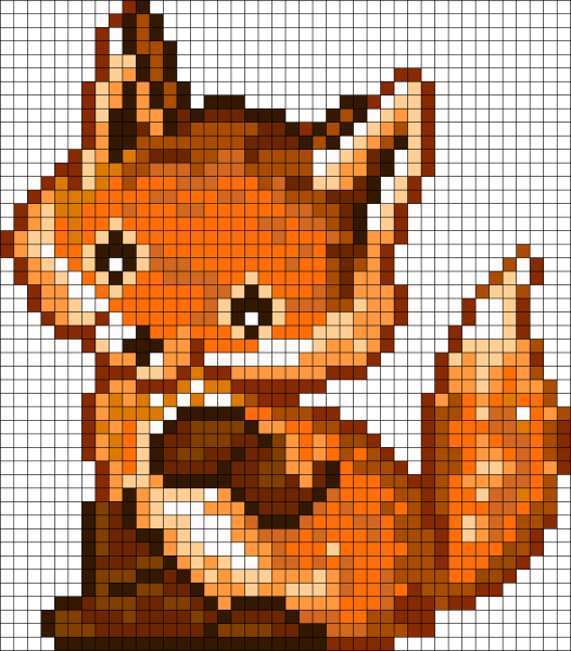 Рисование по клеткам лиса