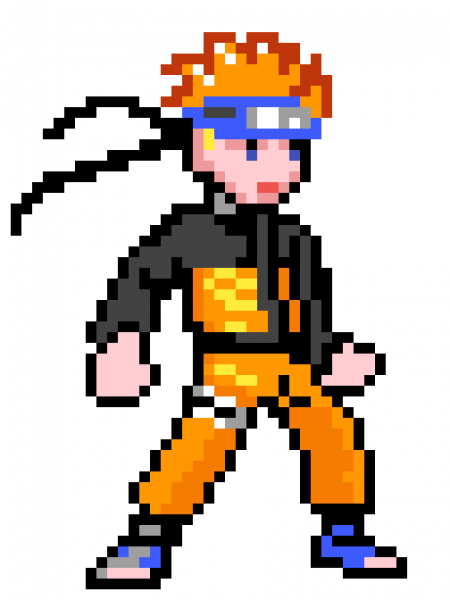 Пиксель арт Наруто
