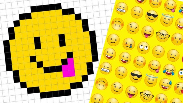 Рисование по клеточкам смайлики