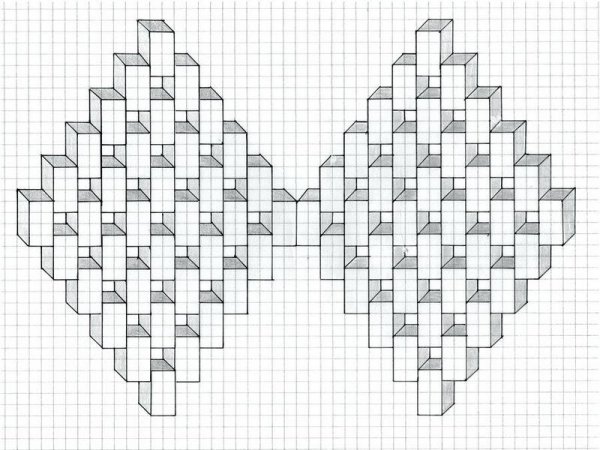 Узоры на листочке в клеточку