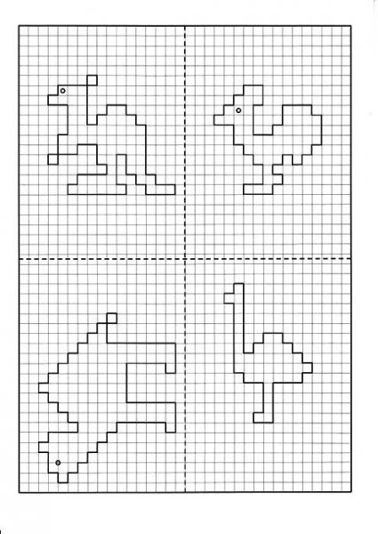 Рисунки карандашом по клетк