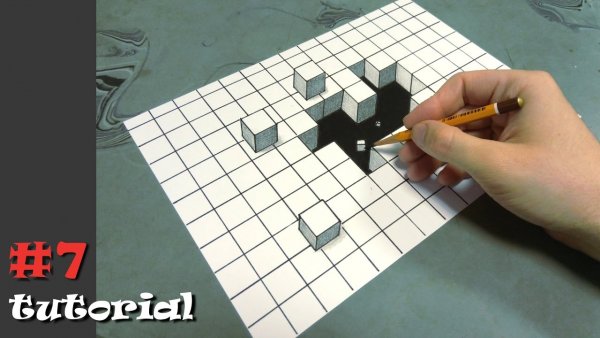 3д рисунки в клетку