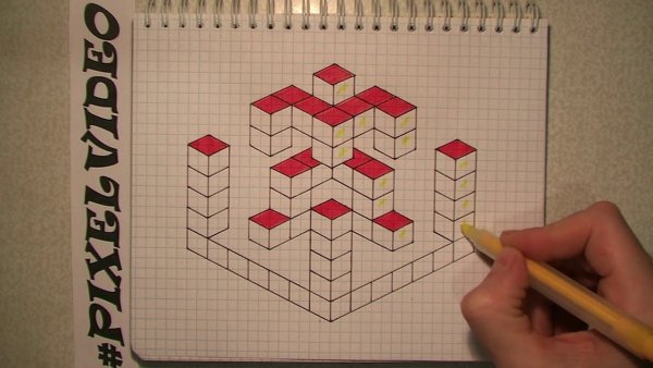 Объемные фигуры по клеточкам