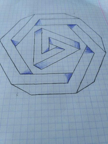 Объемные фигуры по клеточкам