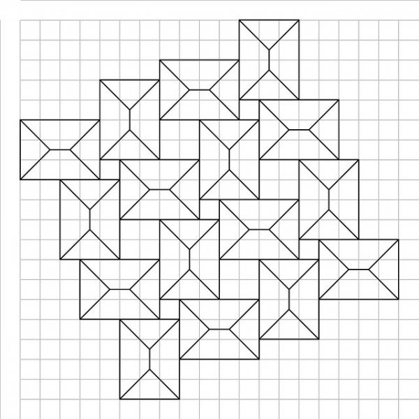 Геометрические фигуры по клеточкам сложные
